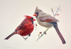 A Fine Pair by Sarah Stokes - Original Painting on Paper sized 24x17 inches. Available from Whitewall Galleries